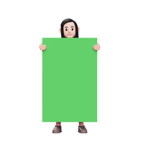 Femme tenant un écran vert  3D Icon