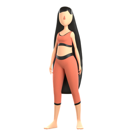 Femme travaillant  3D Illustration