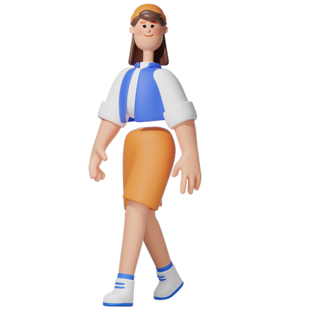Femmes en posture de marche  3D Icon