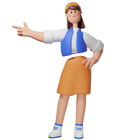 Femmes pointant vers la gauche  3D Icon