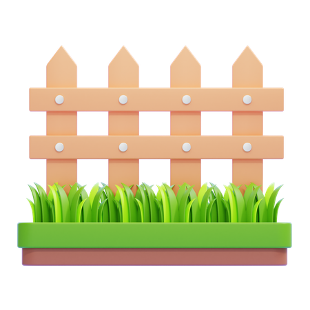 Fence and Grass  3D Icon