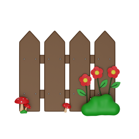 Fence With Flower  3D Icon