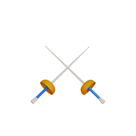 Fencing 3 D Render Icon Fencing Two Crossed Swords 3D Icon