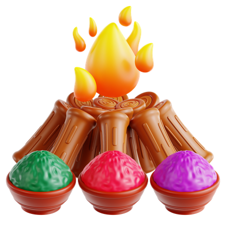 Holika Dahan  3D Icon