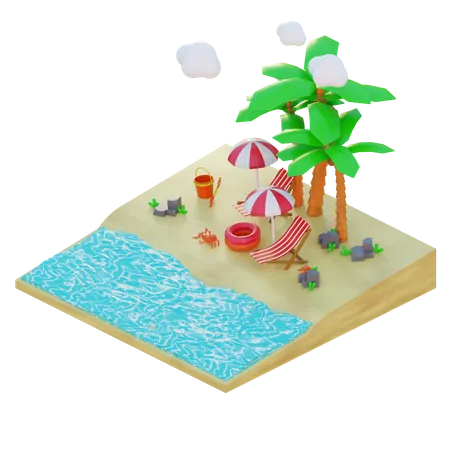 Férias de verão  3D Illustration