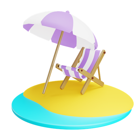 Férias na praia  3D Icon
