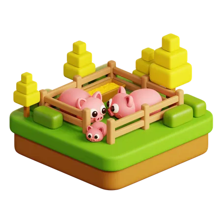 Ferme porcine  3D Icon