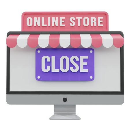 Fermeture de la boutique en ligne  3D Icon