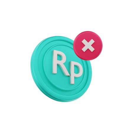Fermeture de la monnaie Rupiah  3D Icon
