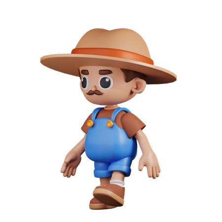 Agriculteur ambulant  3D Illustration