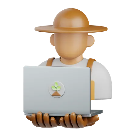 Agriculteur intelligent  3D Icon