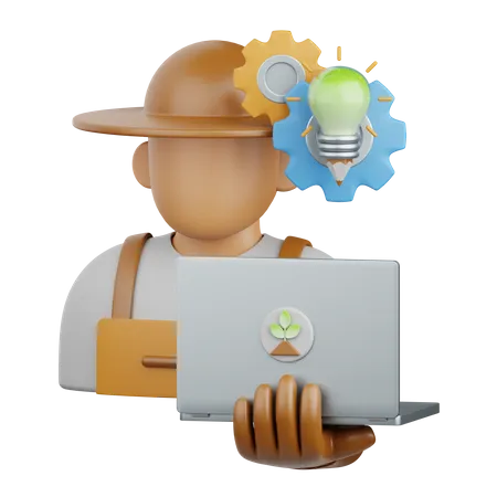 Agriculteur intelligent  3D Icon