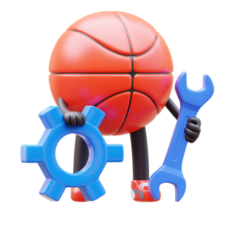 Ferramenta de manutenção para segurar personagens de basquete  3D Illustration