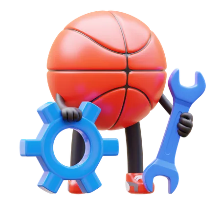 Ferramenta de manutenção para segurar personagens de basquete  3D Illustration