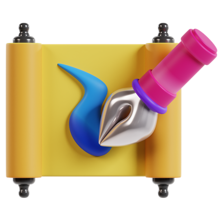 Ferramentas de arte de caligrafia  3D Icon