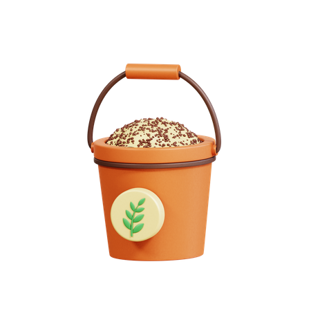 Fertilizer Bucket  3D Icon