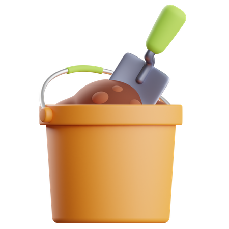 Fertilizer Bucket 3D Illustration