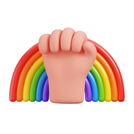 Fest Hand with Rainbow  3D Icon