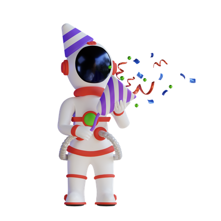 Festa de comemoração do astronauta  3D Illustration