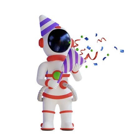 Festa de comemoração do astronauta  3D Illustration