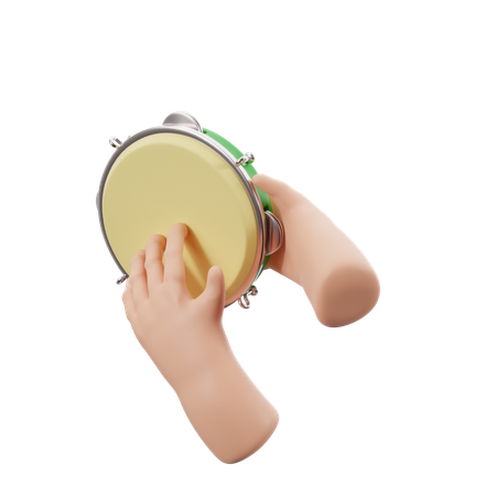 Festa Junina Playing A Tambourine  3D Icon