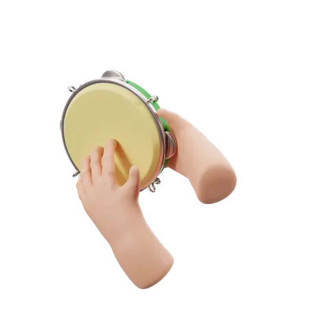 Festa Junina Playing A Tambourine  3D Icon