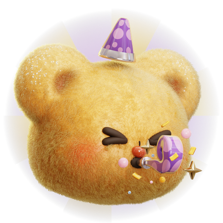 Urso de festa  3D Icon