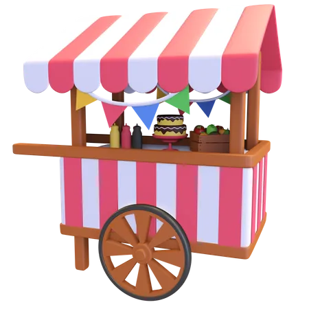 Festival food cart icon  3D Illustration