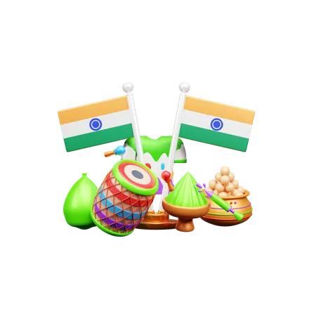 Fête indienne  3D Icon