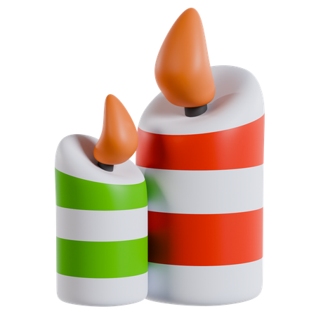 Festive Christmas Candles  3D Icon