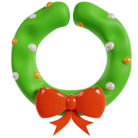 Festive Christmas Wreath  3D Icon
