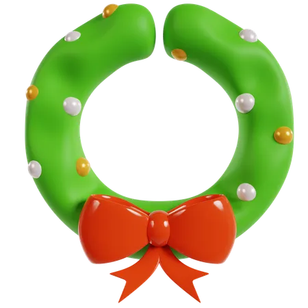 Festive Christmas Wreath  3D Icon