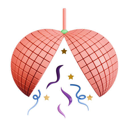 축제 디스코 볼 콘페티 드롭  3D Icon