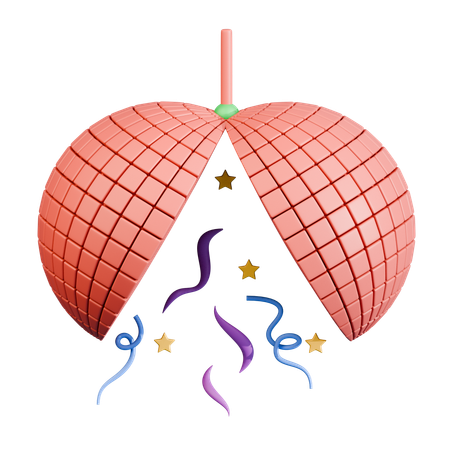 Festlicher Discokugel-Konfetti-Tropfen  3D Icon