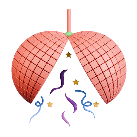 Festlicher Discokugel-Konfetti-Tropfen  3D Icon