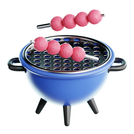 Soirée barbecue du Nouvel An  3D Icon