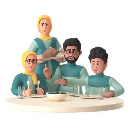 Fête de famille  3D Illustration