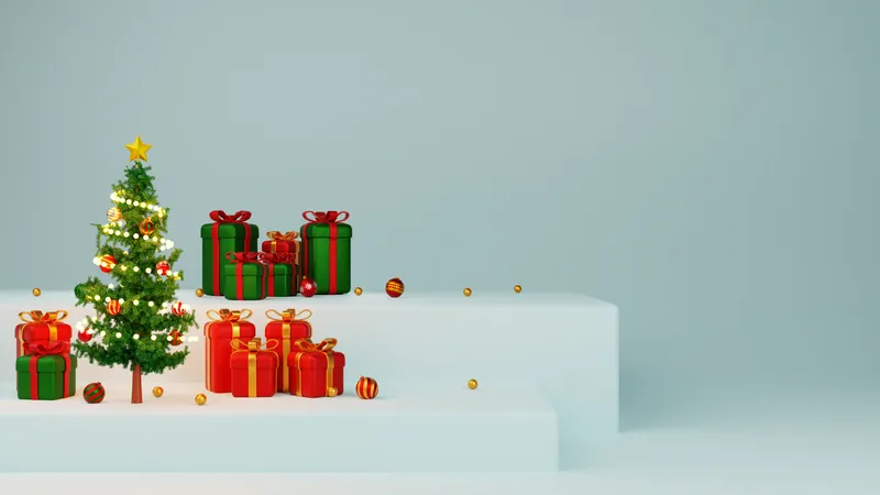 Célébration du jour de Noël  3D Illustration