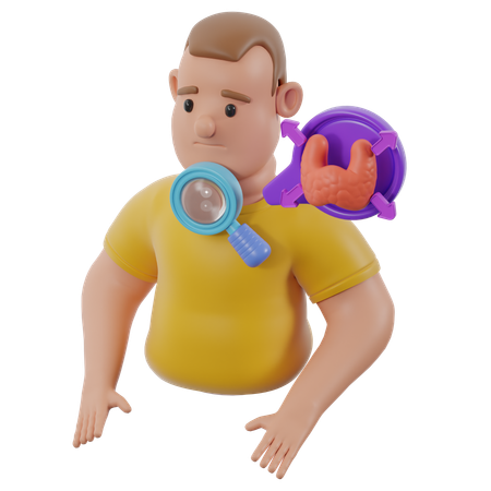 Fettleibigkeit im Zusammenhang mit einem hormonellen Ungleichgewicht der Schilddrüse  3D Icon