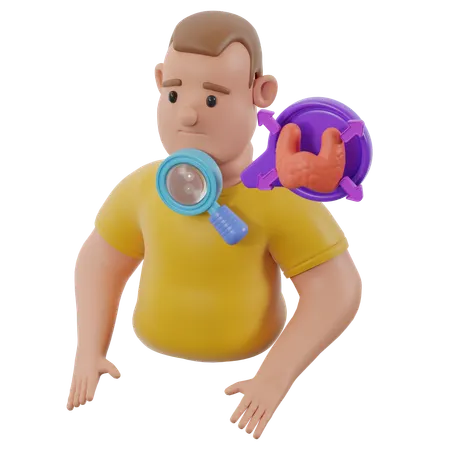 Fettleibigkeit im Zusammenhang mit einem hormonellen Ungleichgewicht der Schilddrüse  3D Icon