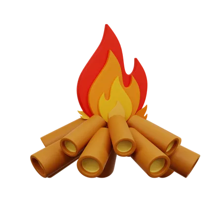 Feu de camp  3D Icon