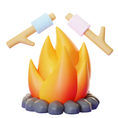 Feu de camp  3D Icon