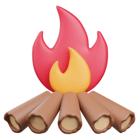 Feu de camp  3D Icon