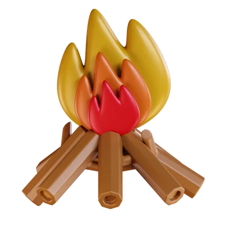 Feu de camp  3D Icon