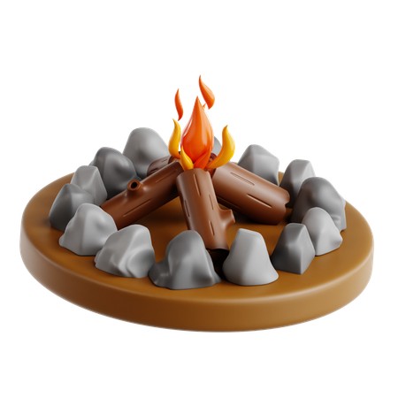 Feu de camp  3D Icon