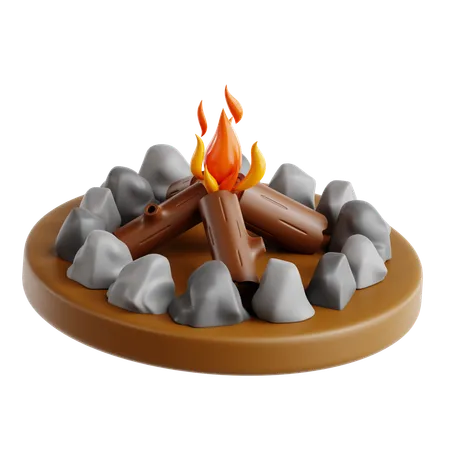 Feu de camp  3D Icon