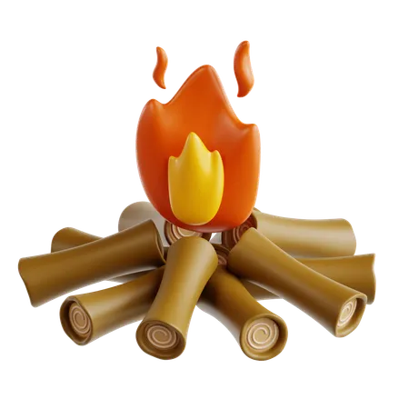 Feu de camp  3D Icon