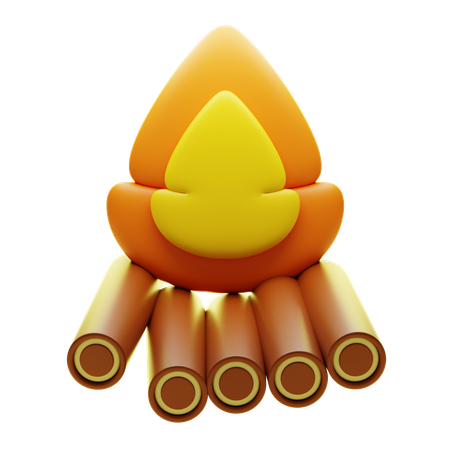 Feu de camp  3D Icon