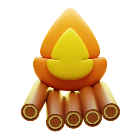 Feu de camp  3D Icon