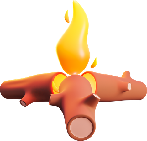 Feu de camp  3D Icon